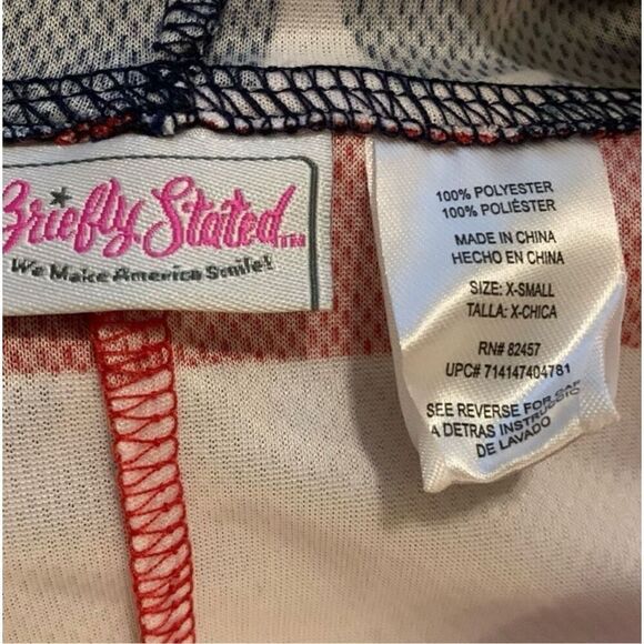 Briefly Stated Americana Romper Size XS New with Tags Patriotic Red White Blue - Picture 4 of 6